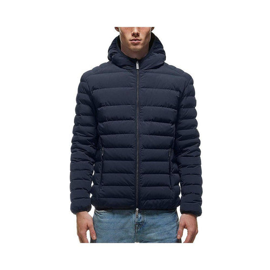 Centogrammi Blue Ultra Light Down Jacket with Cover Mask - PER.FASHION
