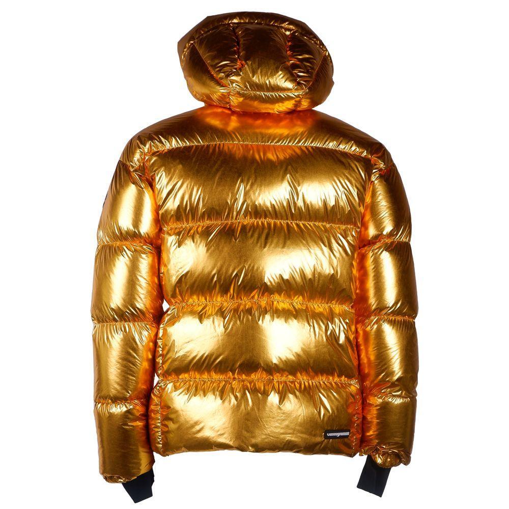 Centogrammi Exquisite Golden Puffer Jacket with Hood - PER.FASHION