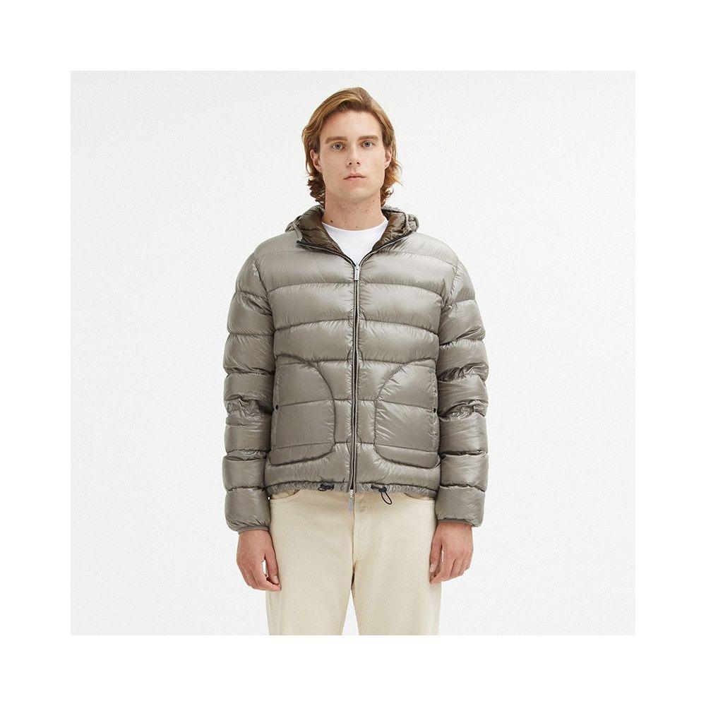 Centogrammi Reversible Hooded Jacket in Dove Grey and Brown - PER.FASHION