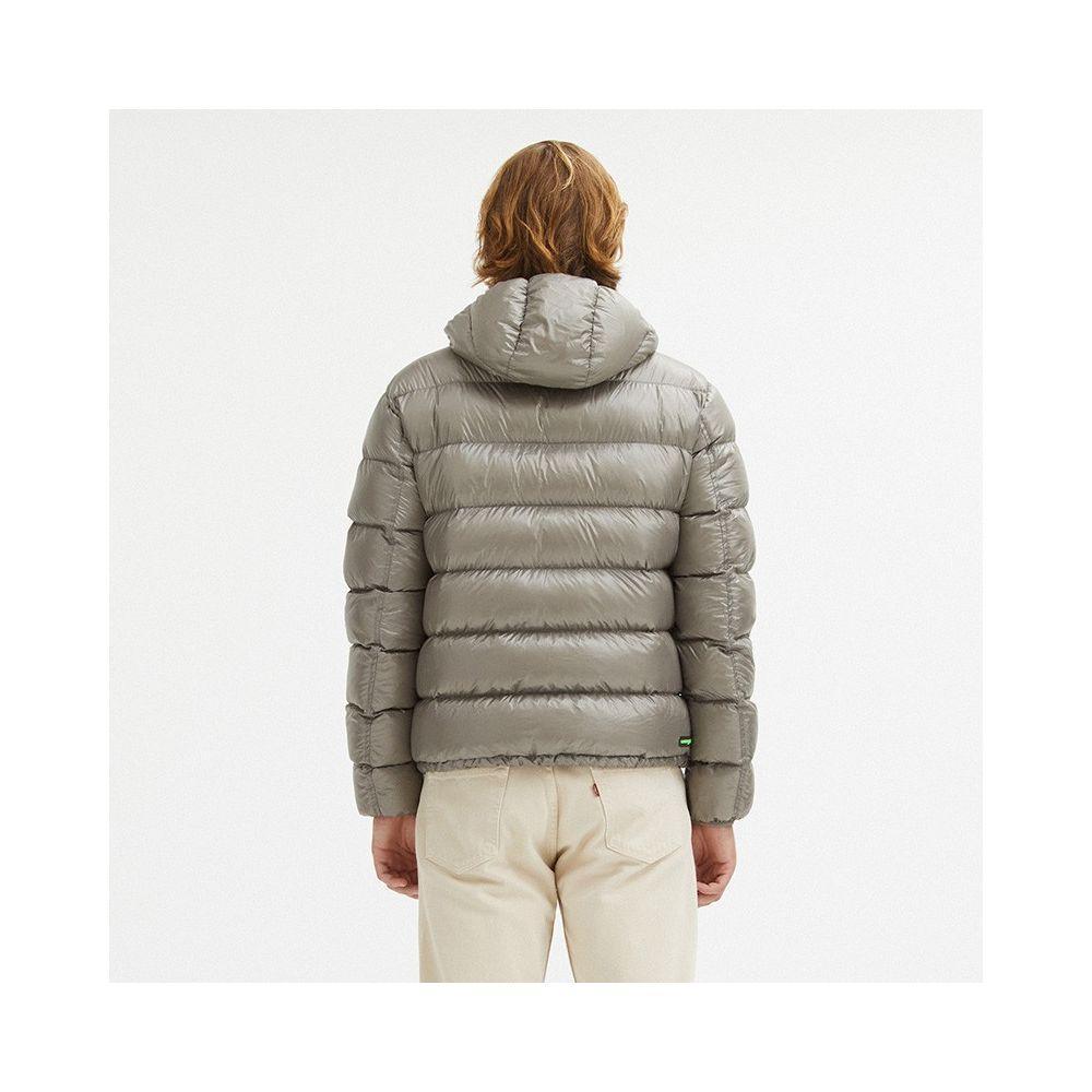 Centogrammi Reversible Hooded Jacket in Dove Grey and Brown - PER.FASHION