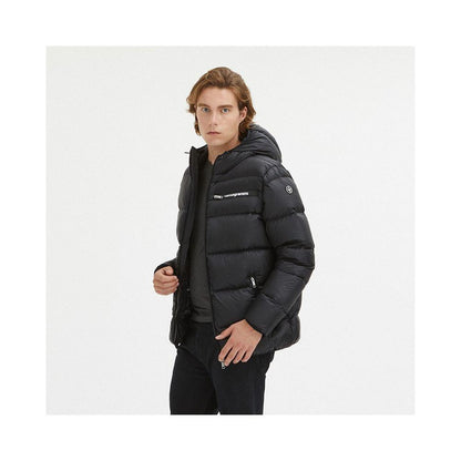 Centogrammi Sleek Black Goose Down Hooded Jacket - PER.FASHION