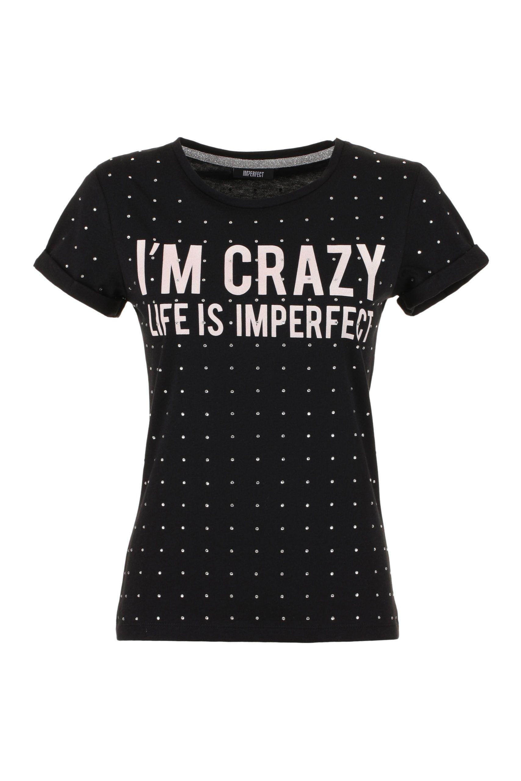 Chic Imperfect Cotton Tee with Brass Detail - PER.FASHION