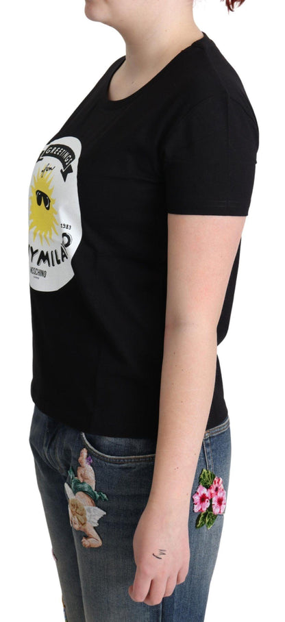 Chic Moschino Cotton Tee with Milano Print - PER.FASHION