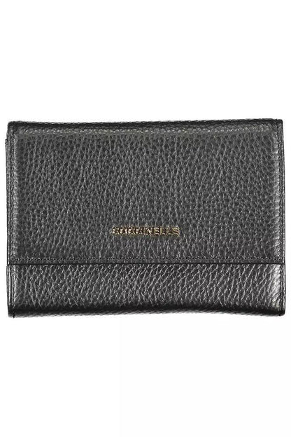 Coccinelle Chic Black Leather Wallet with Multiple Compartments - PER.FASHION