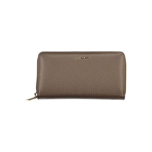 Coccinelle Chic Brown Leather Wallet with Ample Space - PER.FASHION