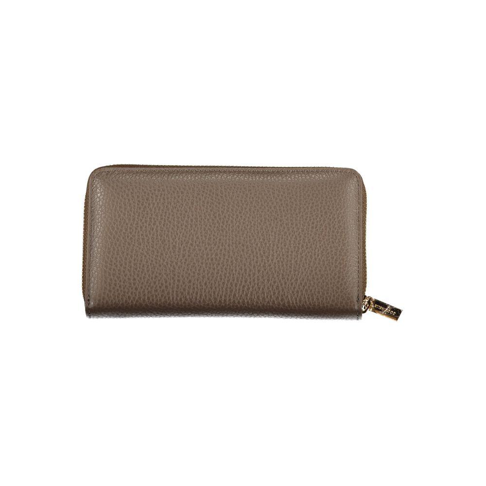 Coccinelle Chic Brown Leather Wallet with Ample Space - PER.FASHION