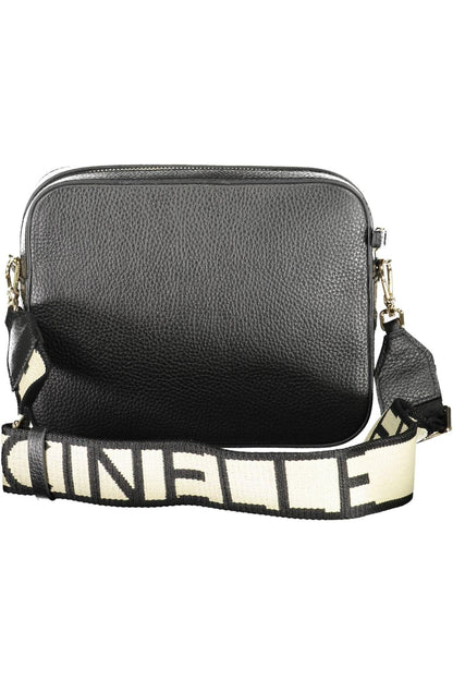 Coccinelle Elegant Black Leather Shoulder Bag with Contrasting Details - PER.FASHION