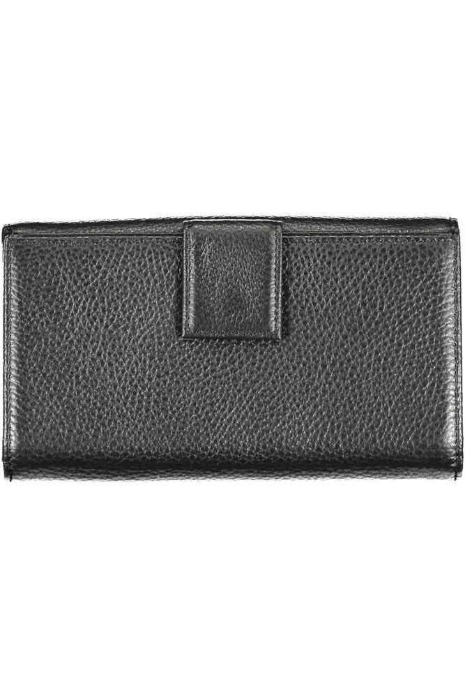 Coccinelle Elegant Dual-Part Leather Wallet in Classic Black - PER.FASHION