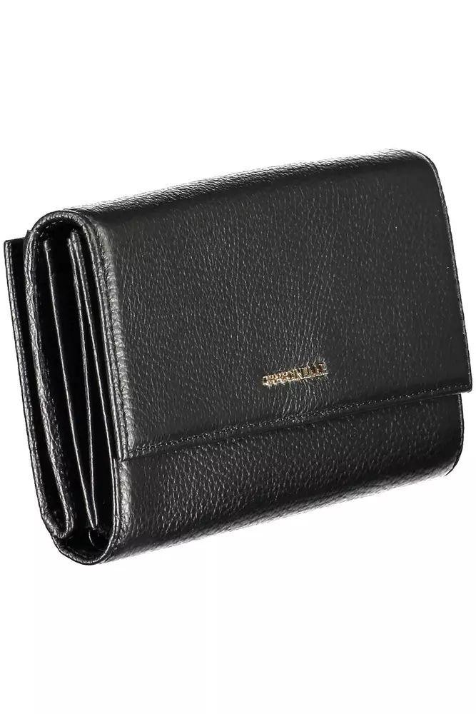 Coccinelle Elegant Dual-Part Leather Wallet in Classic Black - PER.FASHION