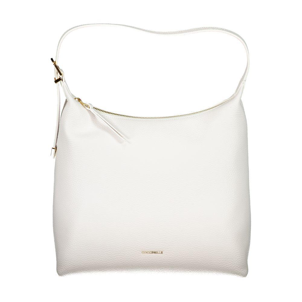 Coccinelle White Leather Handbag - PER.FASHION