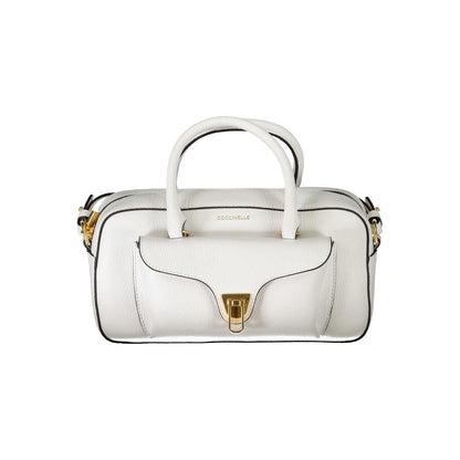 Coccinelle White Leather Handbag - PER.FASHION