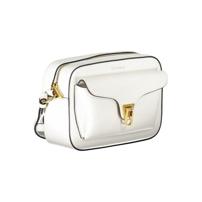 Coccinelle White Leather Handbag - PER.FASHION