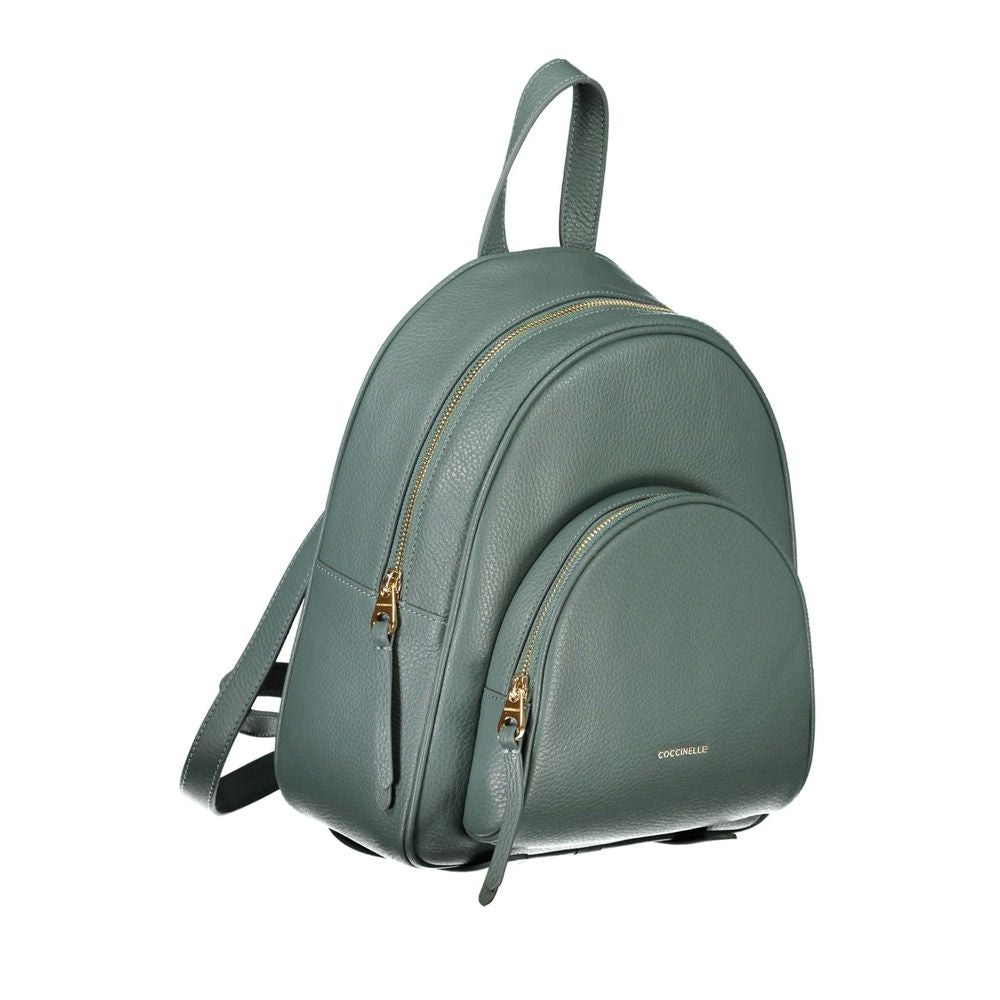 Зеленый кожаный рюкзак Coccinelle Chic с регулируемыми ремнями