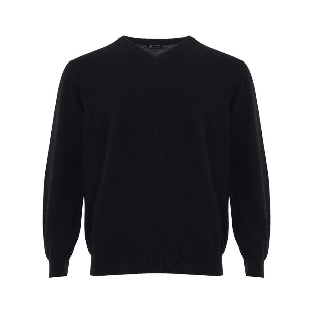 Colombo Elegant Black Cashmere Sweater for Men - PER.FASHION