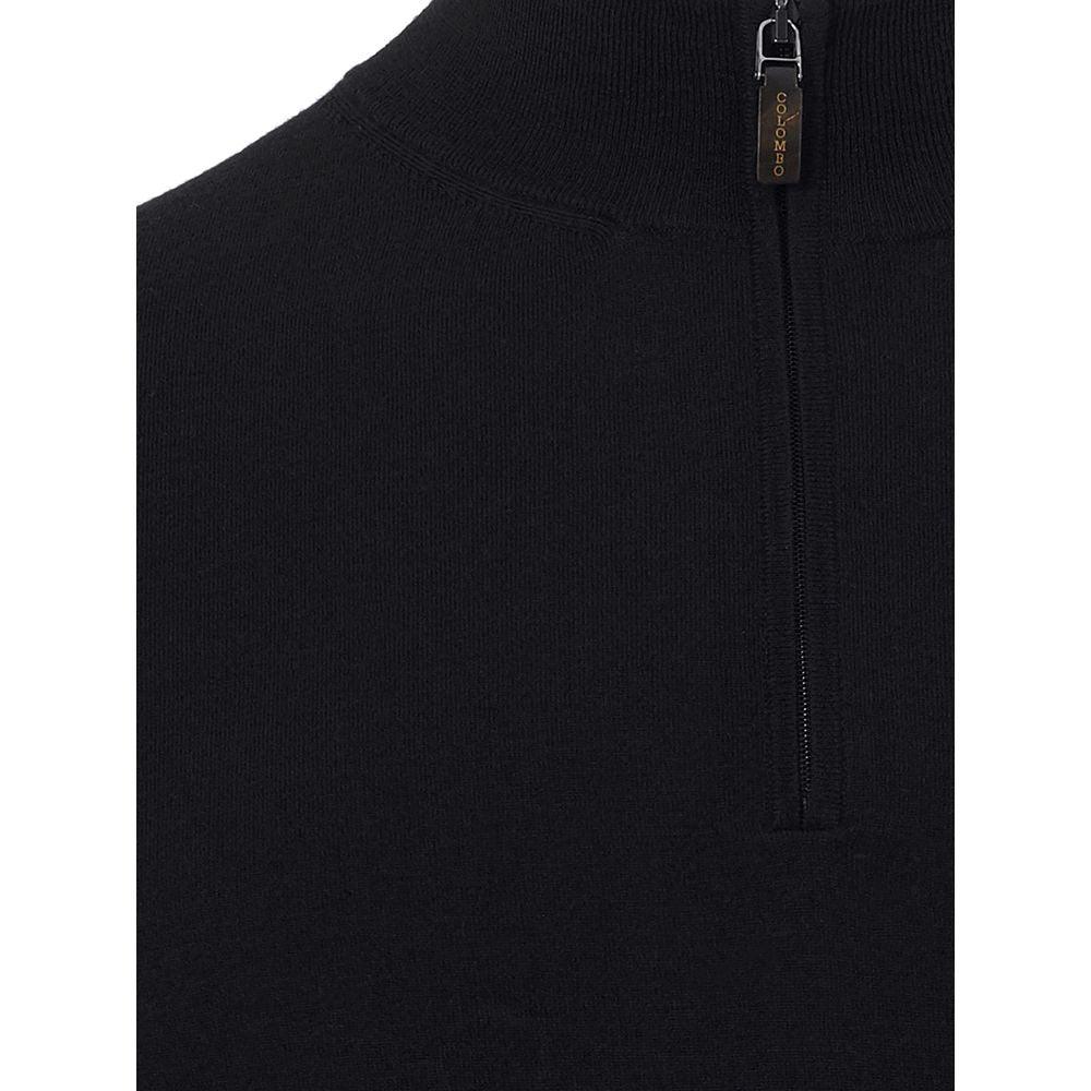 Colombo Elegant Black Cashmere Men's Sweater - PER.FASHION
