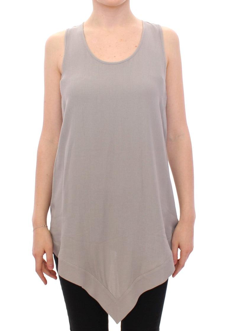 Comeforbreakfast Elegant Gray Viscose Top – Timeless Style - PER.FASHION