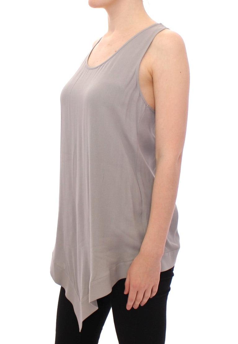 Comeforbreakfast Elegant Gray Viscose Top – Timeless Style - PER.FASHION