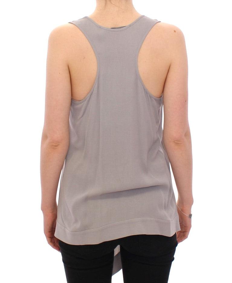 Comeforbreakfast Elegant Gray Viscose Top – Timeless Style - PER.FASHION