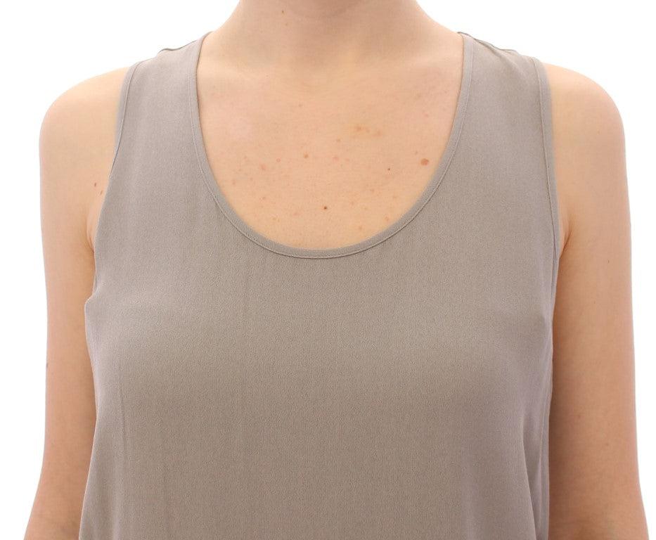 Comeforbreakfast Elegant Gray Viscose Top – Timeless Style - PER.FASHION