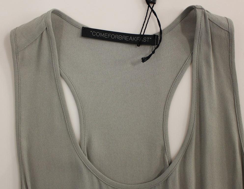 Comeforbreakfast Elegant Gray Viscose Top – Timeless Style - PER.FASHION