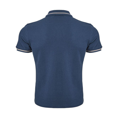 Corneliani Elegant Blue Italian Cotton Polo Shirt - PER.FASHION