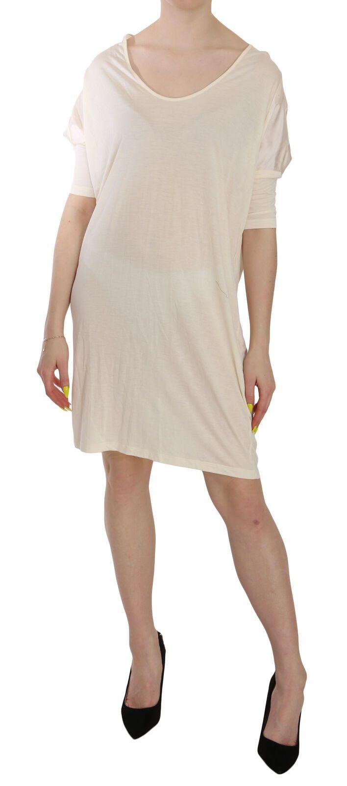Costume National Chic Cream A-Line Elbow Sleeve Dress - PER.FASHION