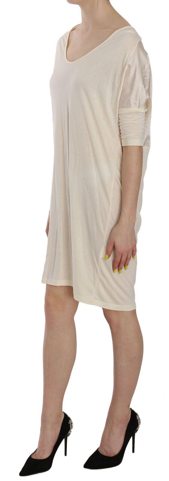 Costume National Chic Cream A-Line Elbow Sleeve Dress - PER.FASHION