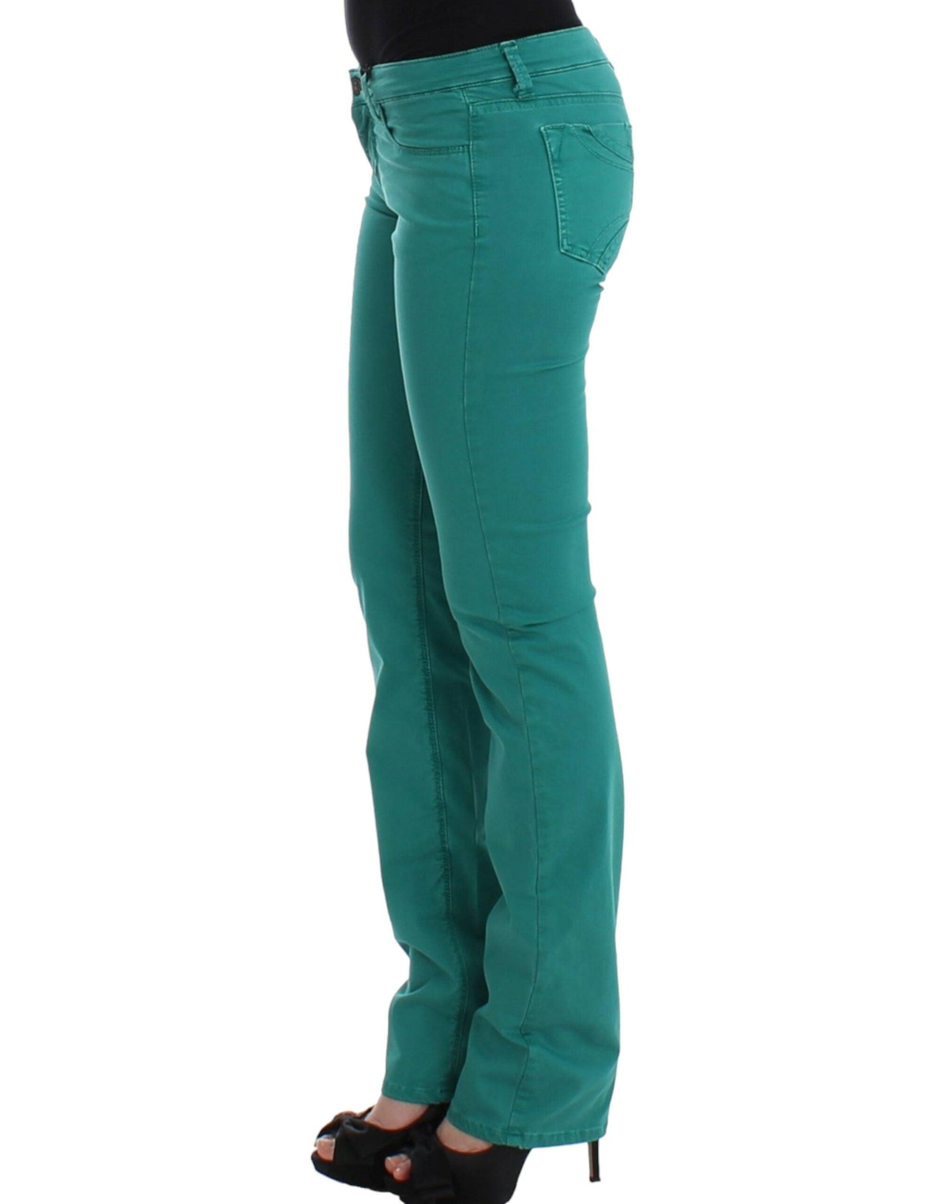 Costume National Chic Green Straight Leg Jeans for Sophisticated Style - PER.FASHION