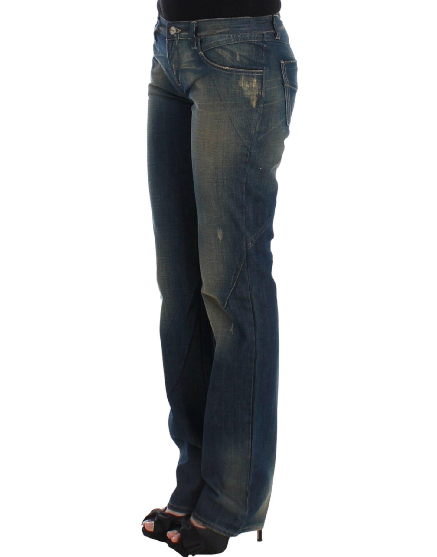 Costume National Chic Straight Leg Blue Denim Jeans - PER.FASHION