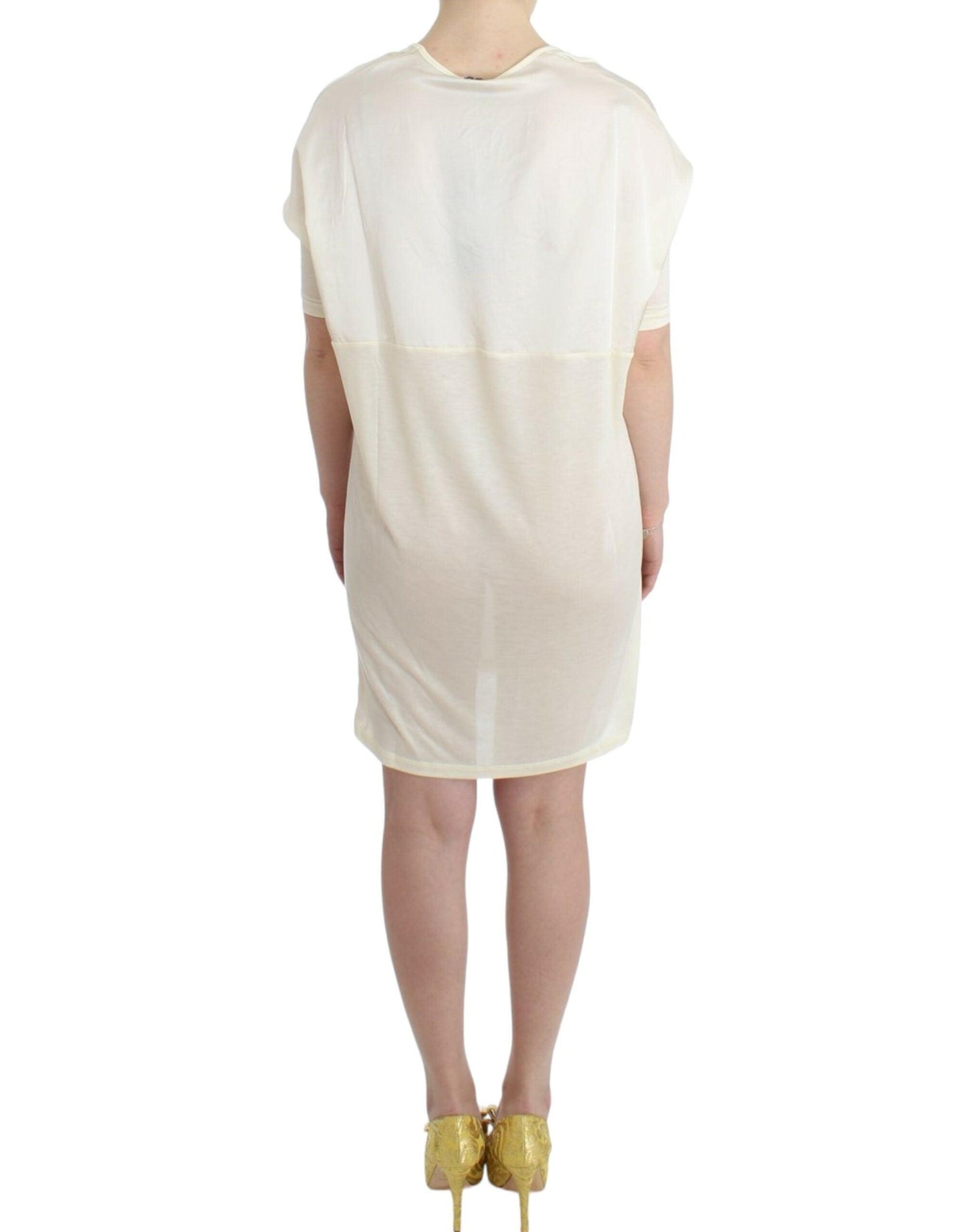 Costume National Chic White Modal Above-Knee Dress - PER.FASHION