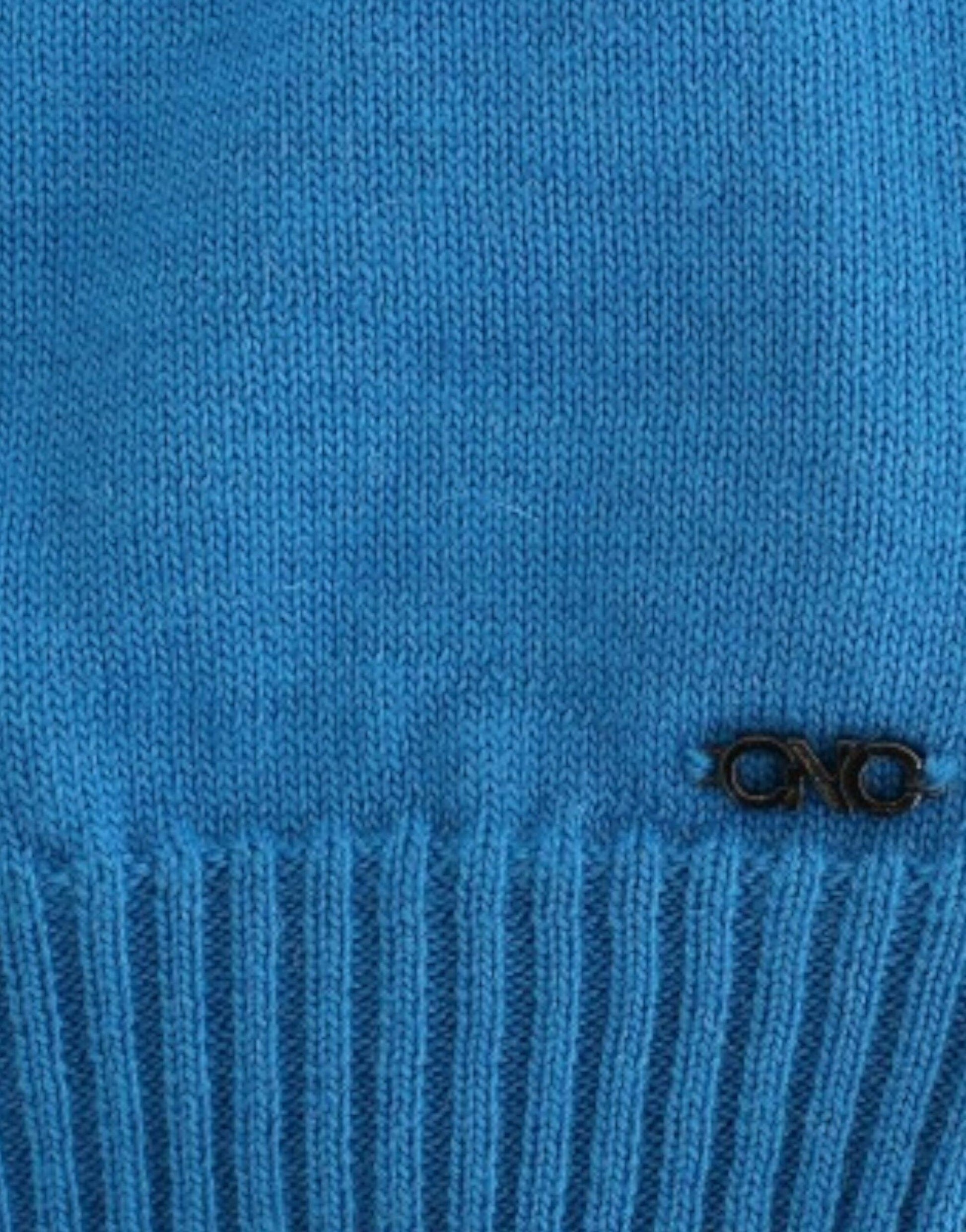 Costume National Cozy Scoop Neck Blue Knit Sweater - PER.FASHION