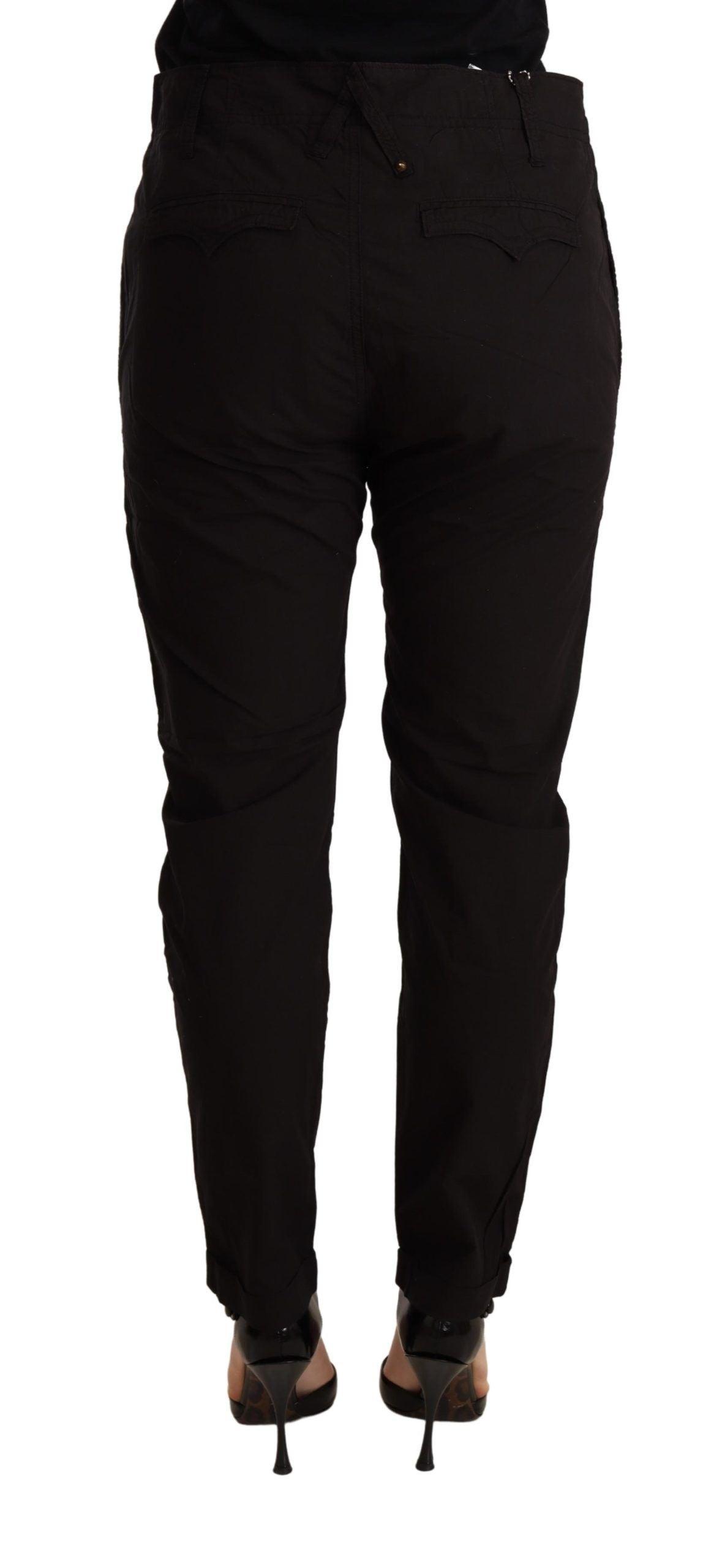 CYCLE Elegant Black Baggy Cotton Pants - PER.FASHION