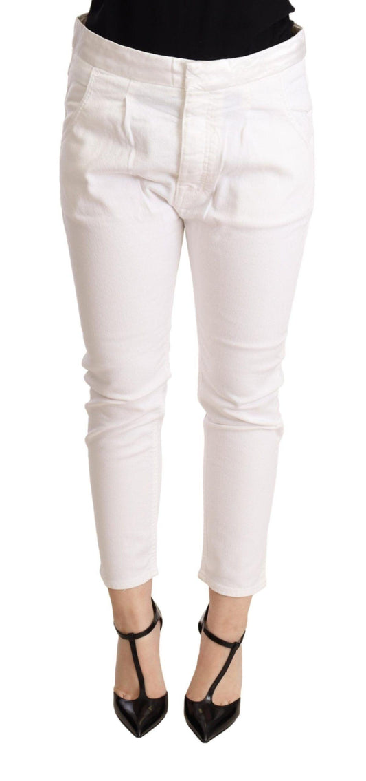 CYCLE Elegant Slim Fit White Skinny Pants - PER.FASHION