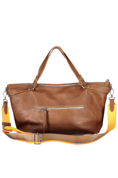 Desigual Chic Brown Polyurethane Handbag with Versatile Straps - PER.FASHION