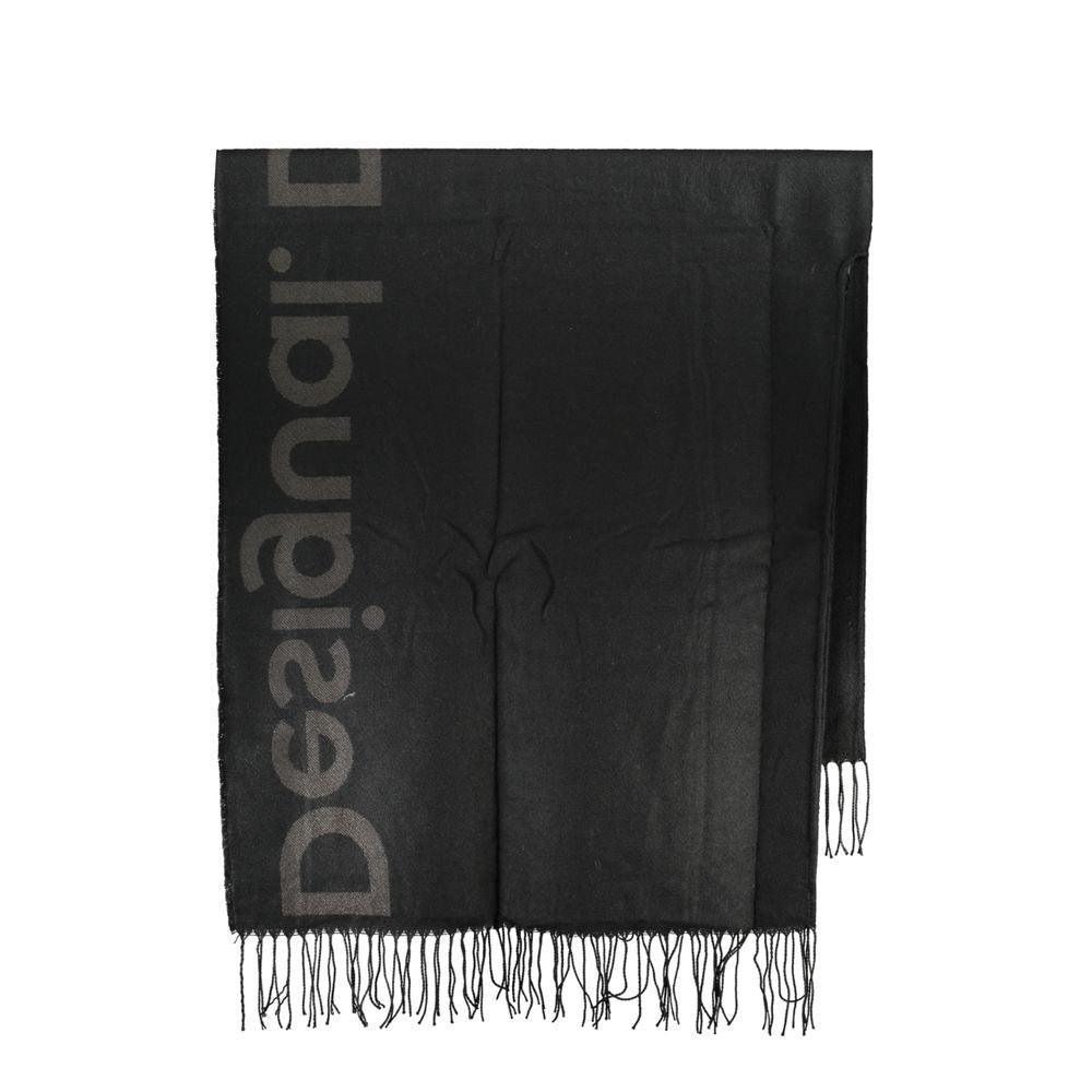 Desigual Chic Contrast Detail Poncho in Timeless Black - PER.FASHION