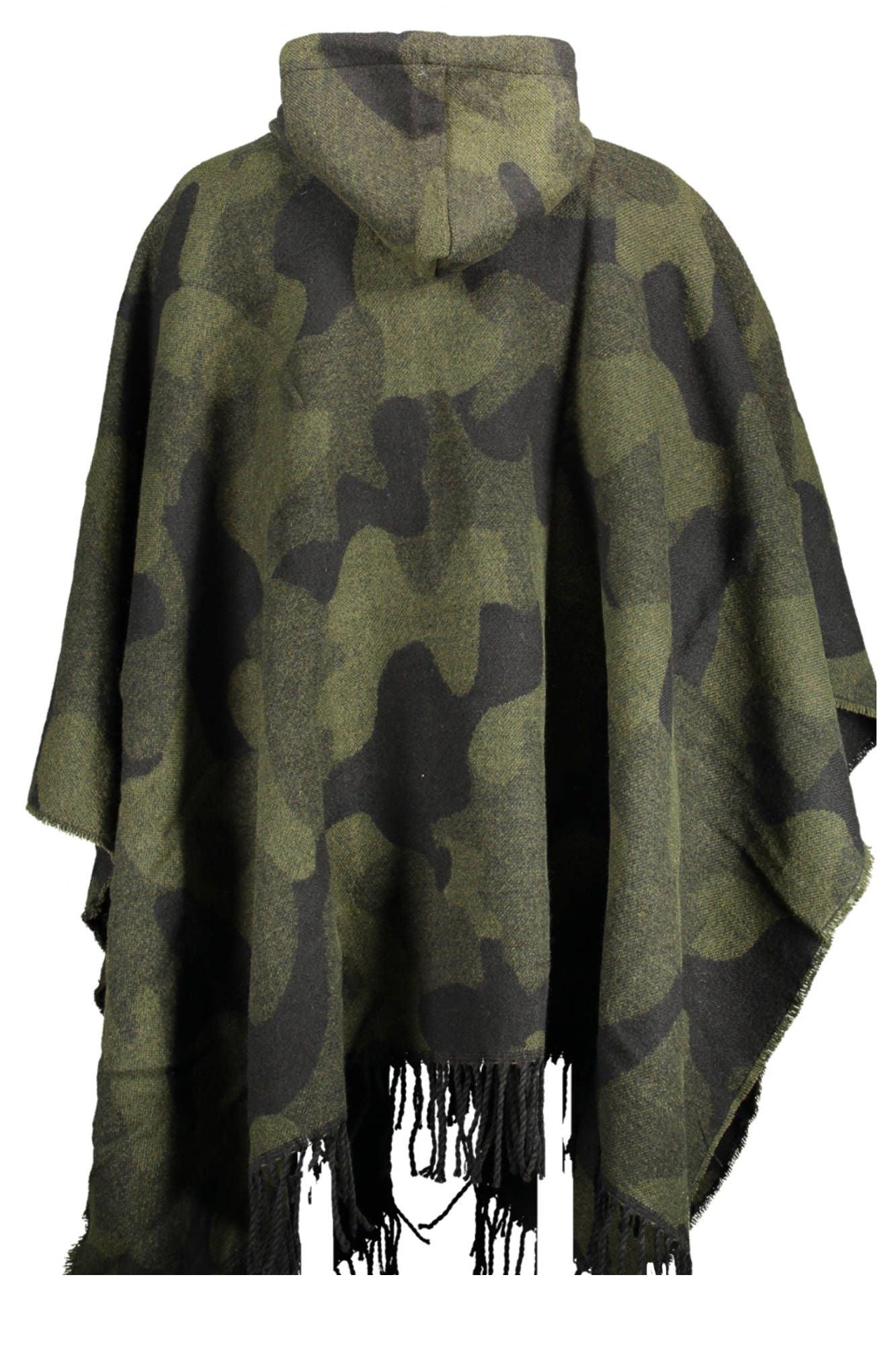 Desigual Chic Contrasting Poncho with Hood and Zip Details - PER.FASHION