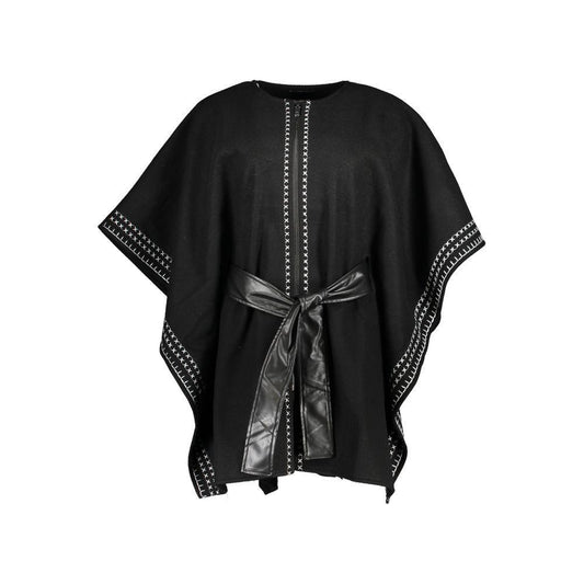 Desigual Chic Crew Neck Poncho with Contrast Details - PER.FASHION