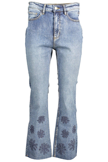 Desigual Chic Embroidered Faded Jeans with Contrasting Accents - PER.FASHION