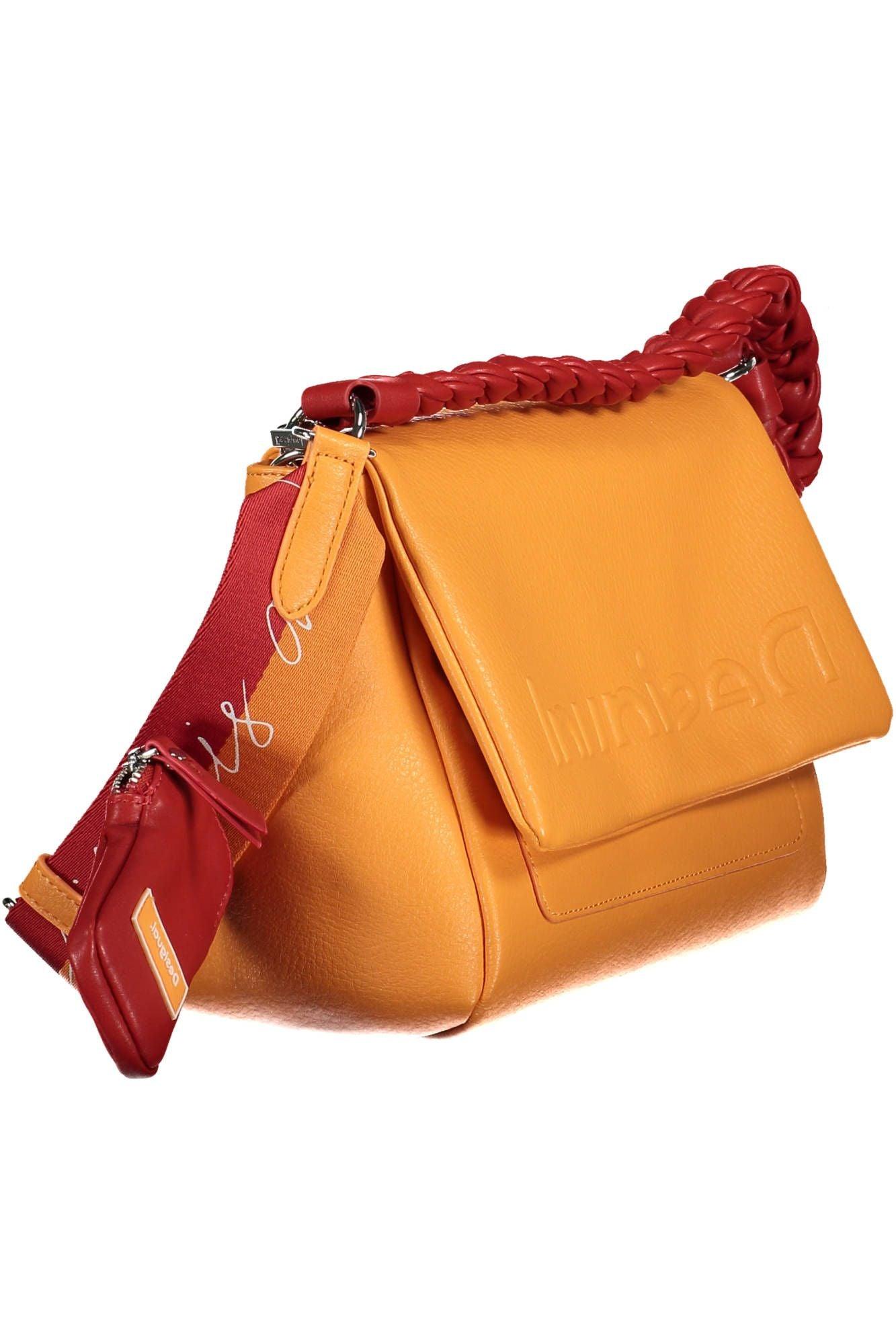 Desigual Chic Orange Shoulder Bag with Contrasting Details - PER.FASHION