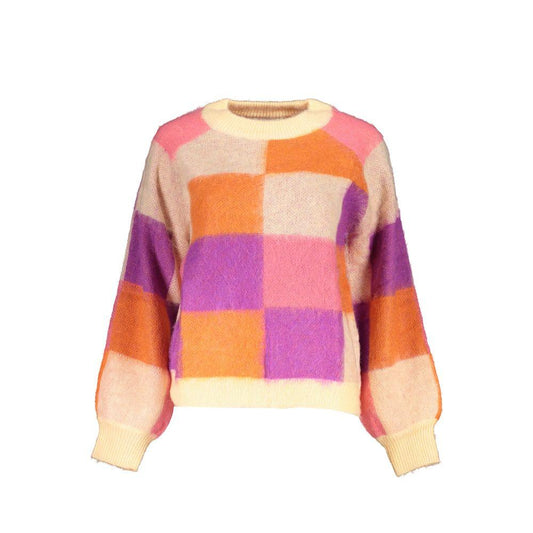 Desigual Chic Pink Contrast Crew Neck Sweater - PER.FASHION