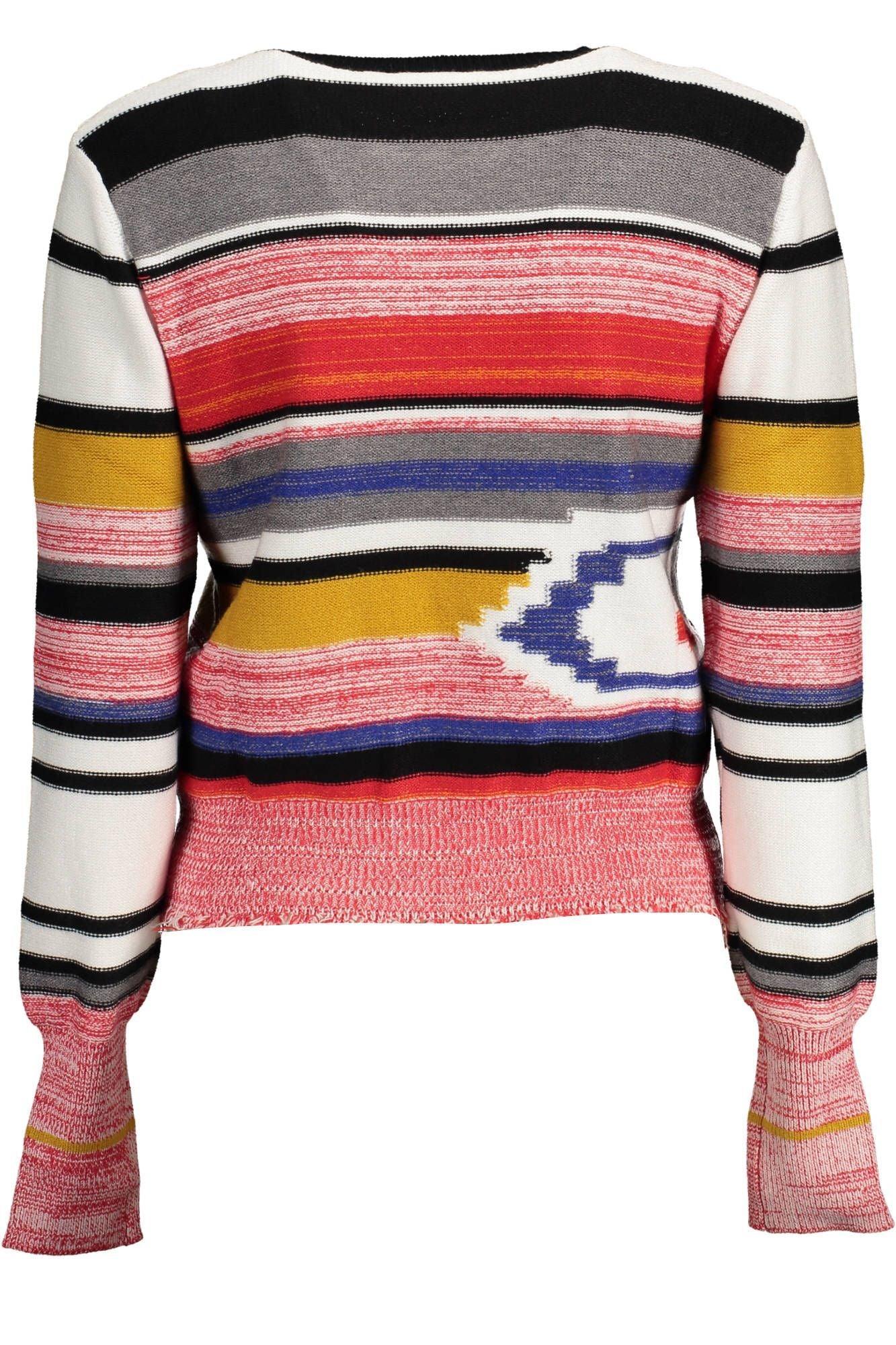 Desigual Chic Pink Round Neck Sweater with Contrasting Detail - PER.FASHION