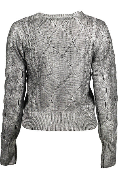 Desigual Chic Silver Tone Contrast Detail Sweater - PER.FASHION