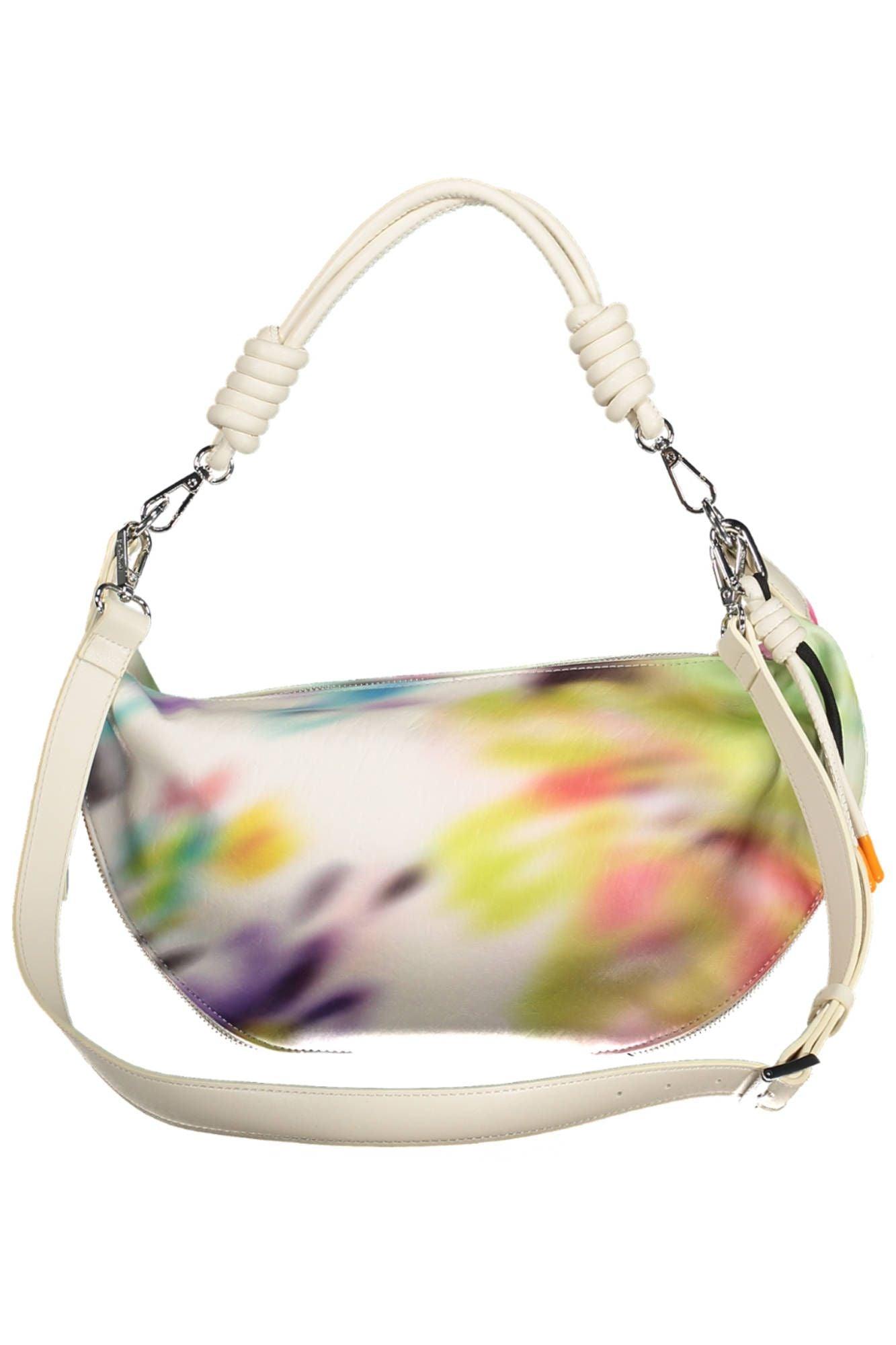 Desigual Chic White Expandable Handbag with Contrasting Accents - PER.FASHION