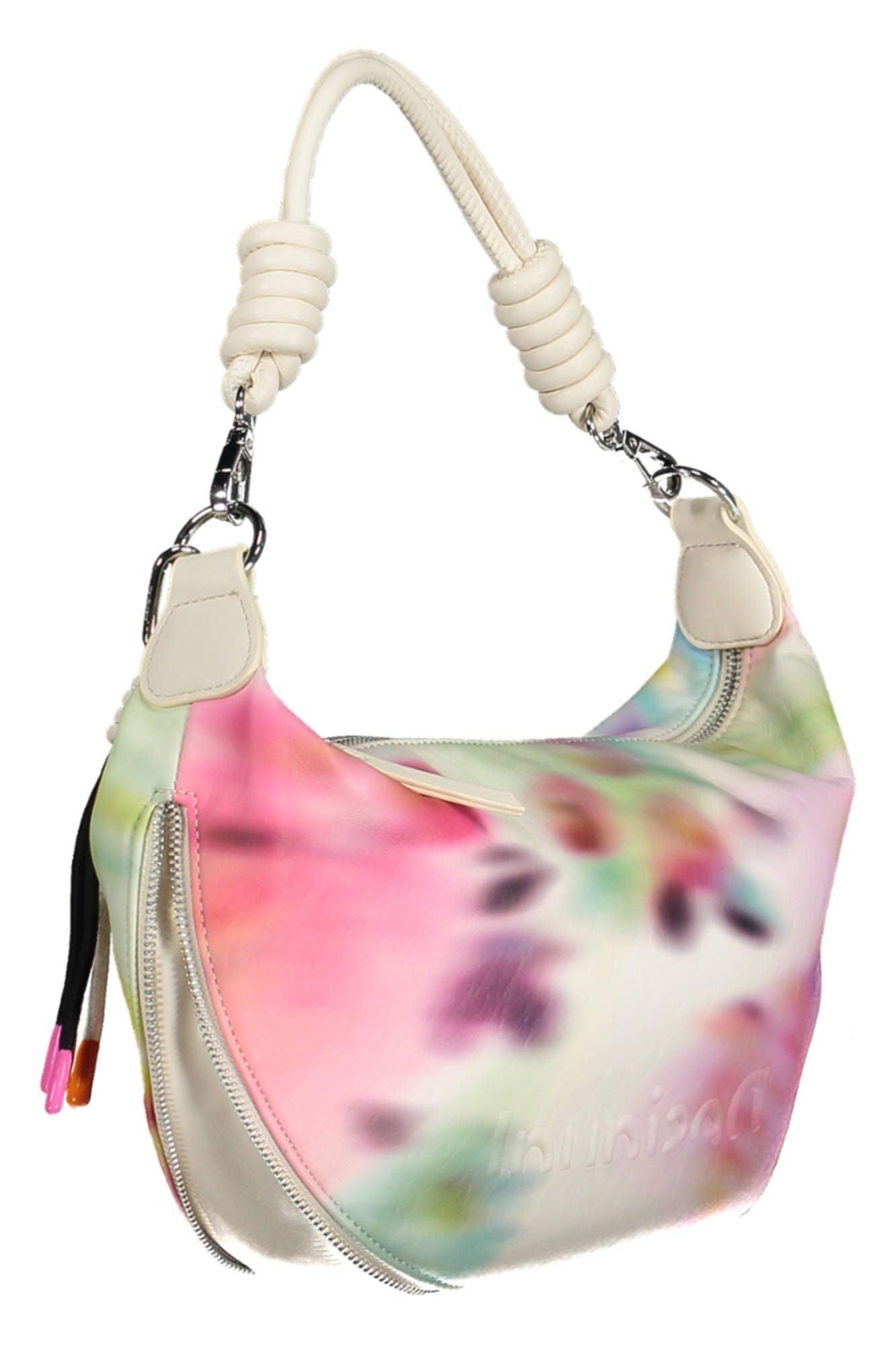 Desigual Chic White Expandable Handbag with Contrasting Accents - PER.FASHION