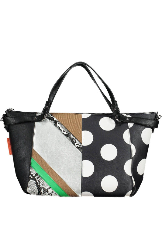 Desigual Elegant Black Versatile Handbag with Removable Straps - PER.FASHION
