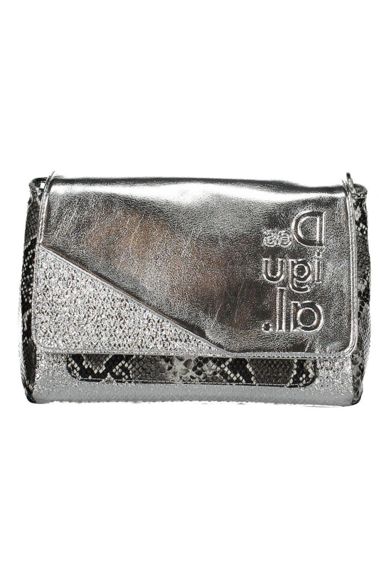 Desigual Elegant Silver Polyurethane Handbag - PER.FASHION