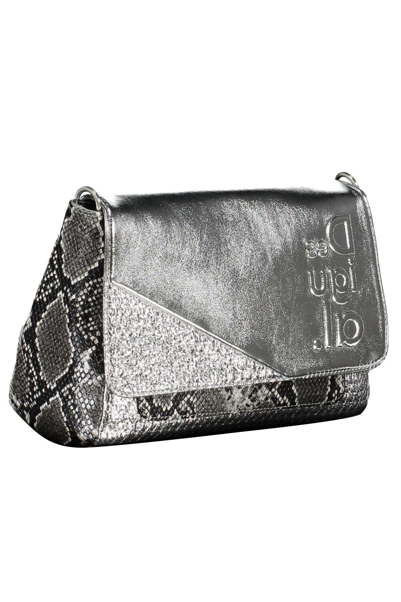 Desigual Elegant Silver Polyurethane Handbag - PER.FASHION