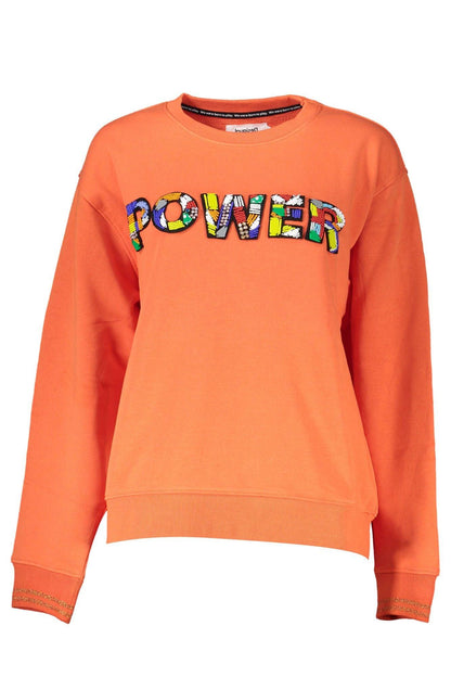 Desigual Vibrant Orange Sweatshirt with Chic Logo Detail - PER.FASHION