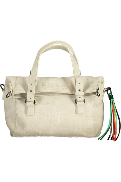 Desigual Chic White Contrasting Detail Handbag - PER.FASHION