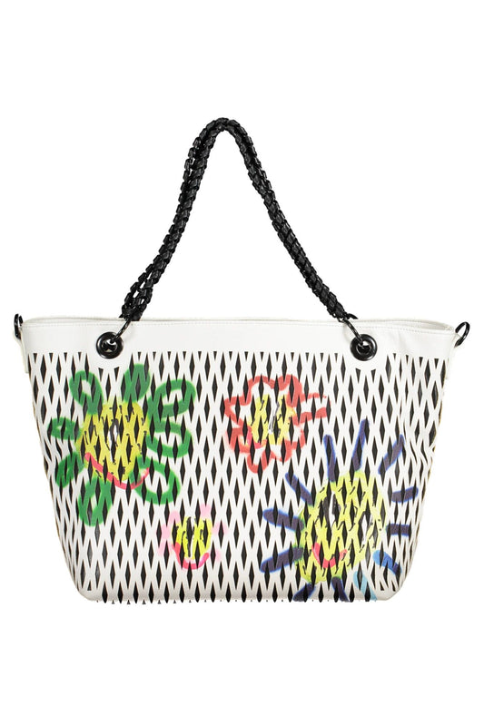 Desigual Chic White Chain-Handle Shoulder Bag - PER.FASHION